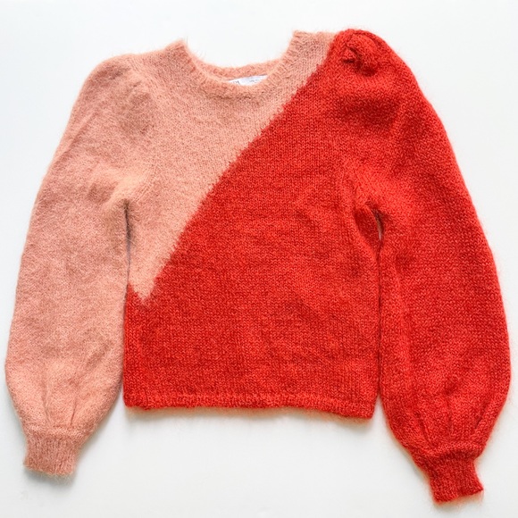 Zara Colourblock Balloon Sleeve Sweater - Picture 8 of 15